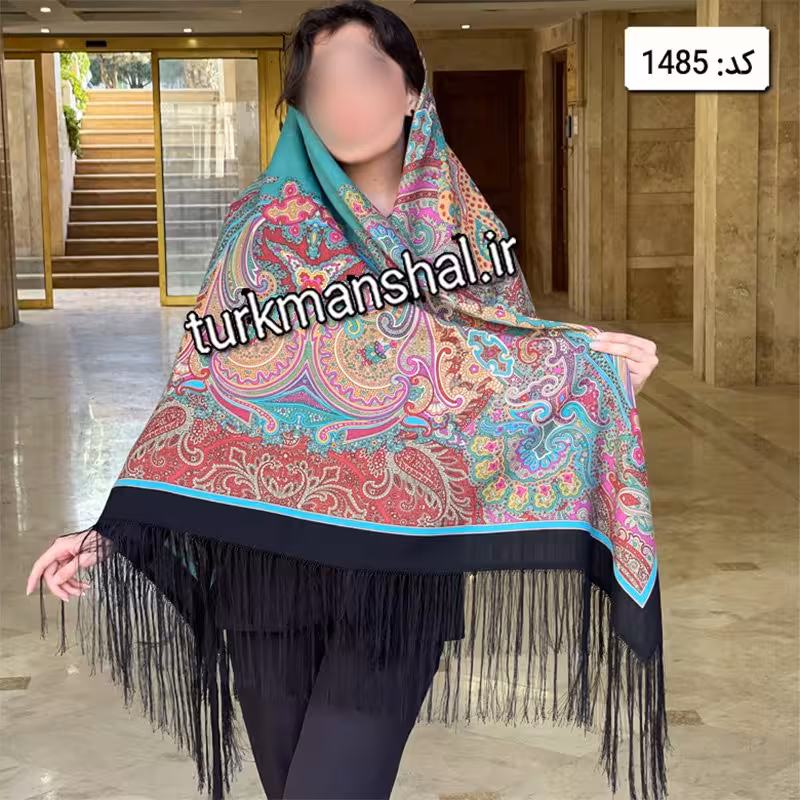 روسری ترکمن ابریشمی (ایتالیایی) کد 1485
