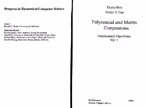 خرید و دانلود نسخه کامل کتاب Polynomial and matrix computations. Fundamental algorithms