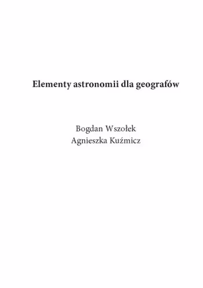 خرید و دانلود نسخه کامل کتاب Elementy astronomii dla geografów