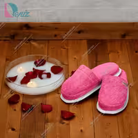 دمپایی حوله ای طرح کرالیچ رنگ صورتی تیره