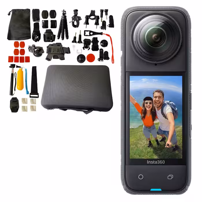 دوربین فیلم برداری ورزشی اینستا 360 مدل X4 به همراه کیف 45 تکه