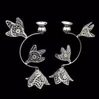 ظروف ملیله کاری شمعدان اشکی بزرگ جفتی