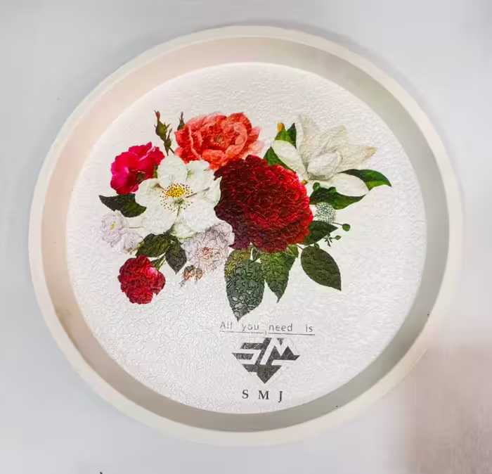 سینی گرد گلدار سایز کوچک کد 403