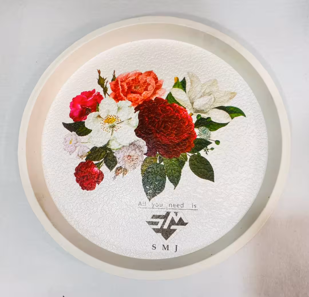 سینی گرد گلدار سایز کوچک کد 403