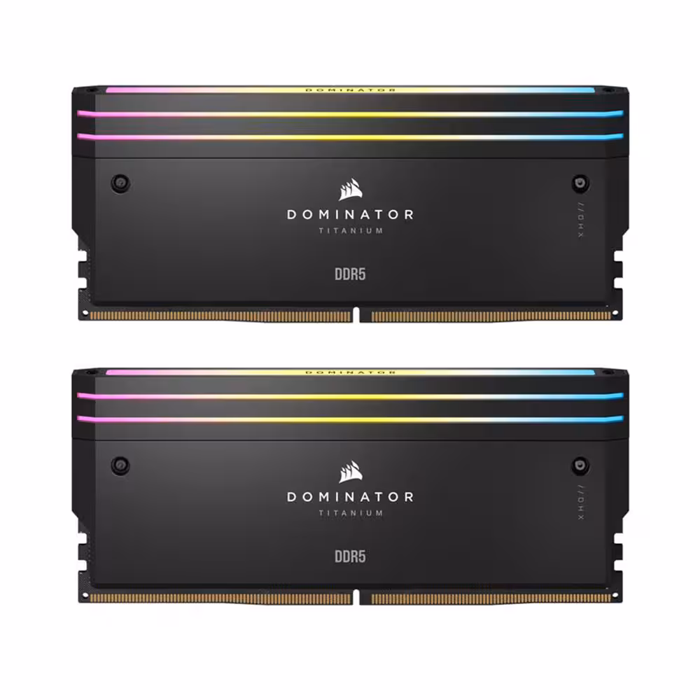 رم دسکتاپ کورسیر DDR5 دو کاناله 7000 مگاهرتز CL36 مدل DOMINATOR TITANIUM RGB ظرفیت 48 گیگابایت