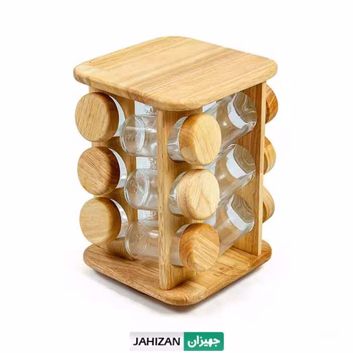 ست جای ادویه 12 پارچه یونیک مدل گردون ایستاده مربع کد 6111