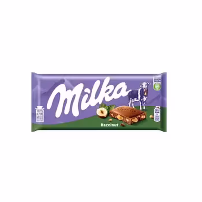 شکلات شیری با مغز کرم فندق 80 گرمی میلکا Milka