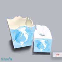 ست سطل و جا دستمال چوبی کودک طرح پری دریایی کد A3135