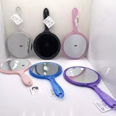 آینه آرایشی دسته دار 2 طرفه بزرگ