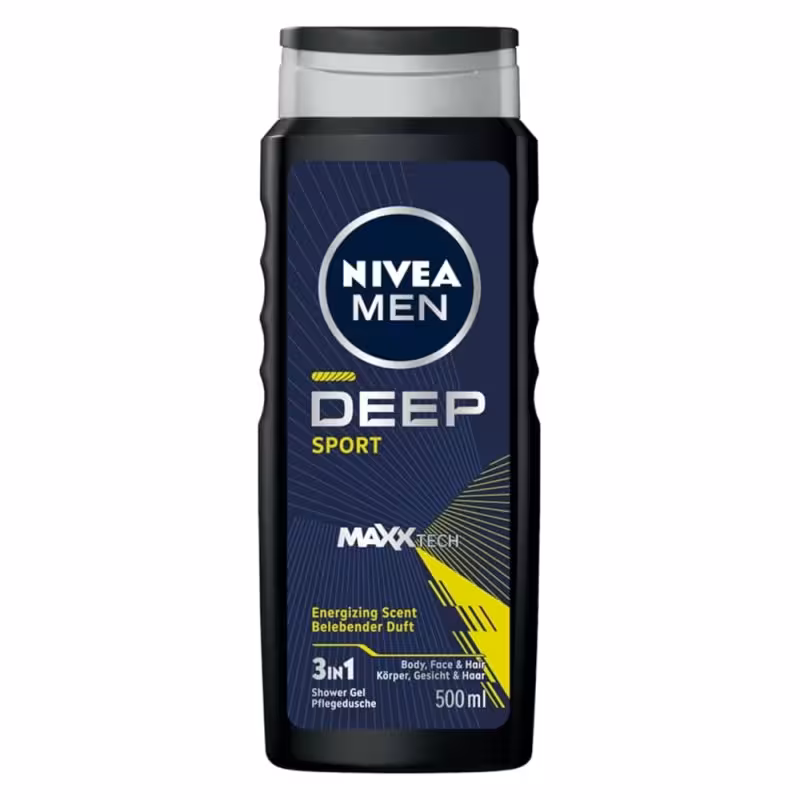 شامپو سر و بدن مردانه نیواِ NIVEA مدل DEEP SPORT حجم 500 میلی لیتر
