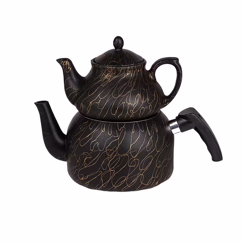 ست کتری و قوری چدنی اورانوس مدل عنکبوتی