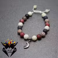 دستبند جید مات رنگی با آویز ماه کد D_1864