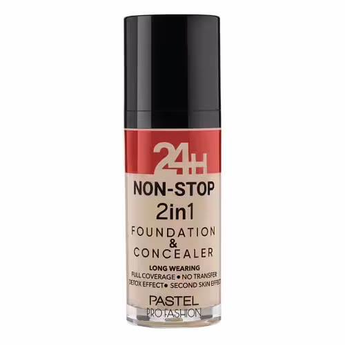 کرم پودر کانسیلر پاستل ( PASTEL – NON-STOP 2in1 24H Foundation & Concealer )