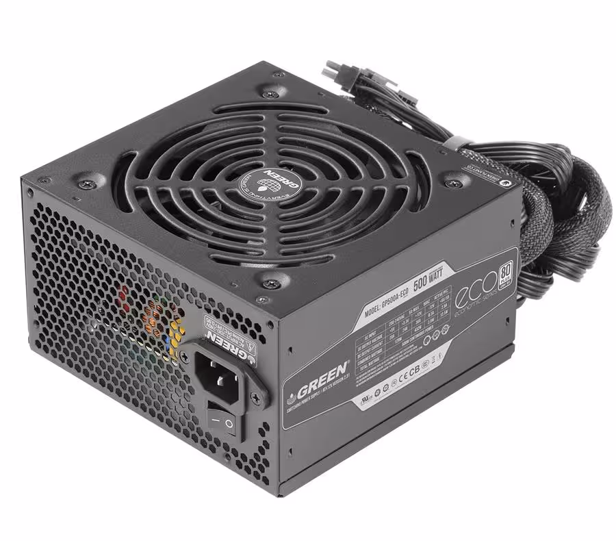 منبع تغذیه کامپیوتر گرین مدل GP500A-ECO  80 Plus توان 500 وات