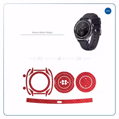 برچسب ماهوت طرح Red Fiber مناسب برای ساعت هوشمند آنر watch magic