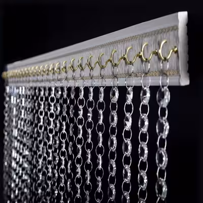 پرده آویز آریا کریستال مدل کوتاه و بلند سایز 150x300 سانتی متر