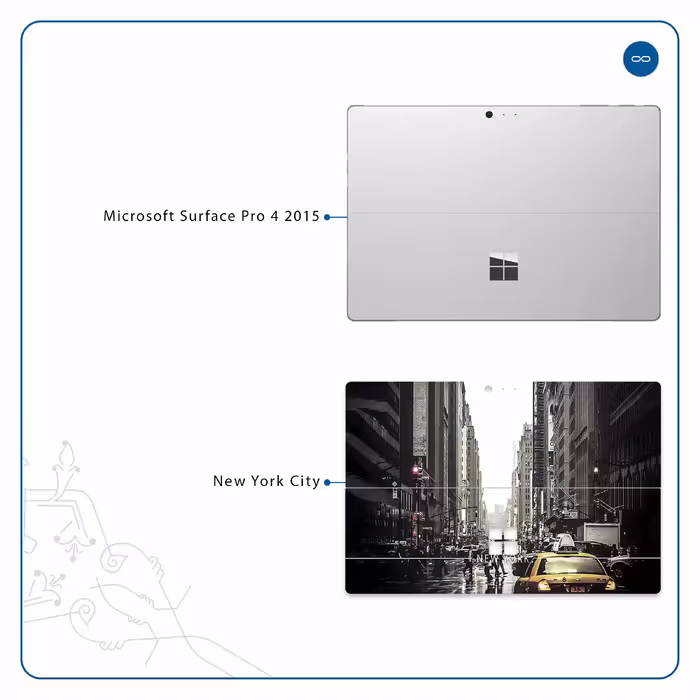 برچسب پوششی ماهوت مدل New York City مناسب برای تبلت مایکروسافت Surface Pro 4 2015