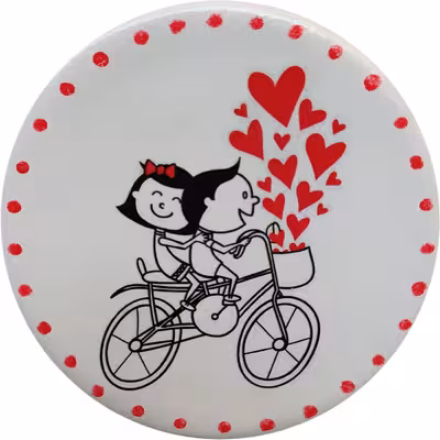 بشقاب دیوارکوب سفالی مدل عشق 4 مجموعه 3 عددی