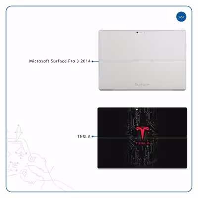 برچسب پوششی ماهوت مدل TESLA مناسب برای تبلت مایکروسافت Surface Pro 3 2014