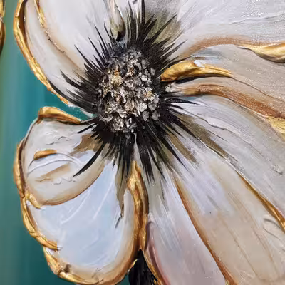 تابلو نقاشی میکس مدیا طرح رقص شکوفه ها کد 222