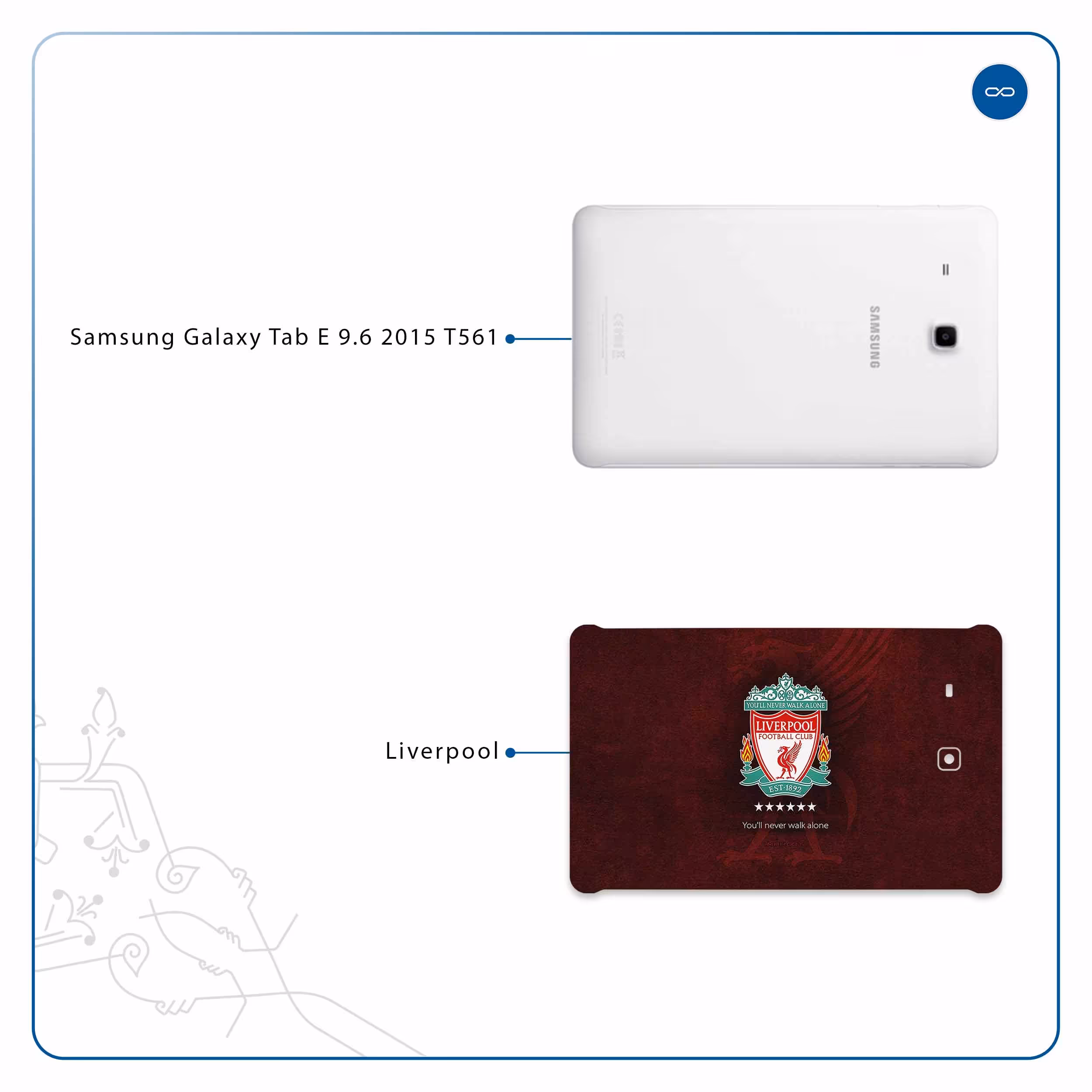 برچسب پوششی ماهوت مدل Liverpool مناسب برای تبلت سامسونگ Galaxy Tab E 9.6 2015 T561