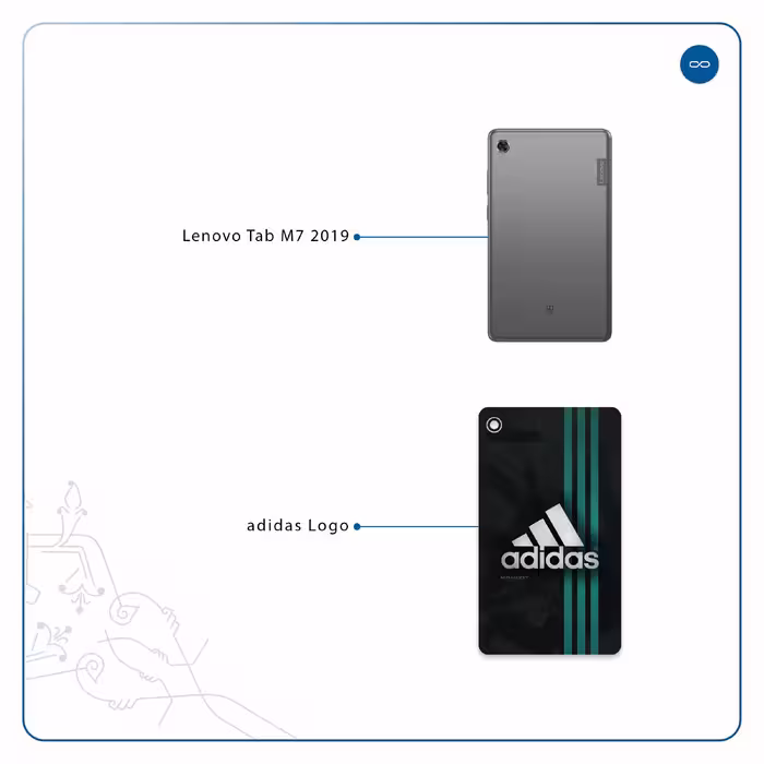 برچسب پوششی ماهوت مدل adidas-Logo مناسب برای تبلت لنوو Tab M7 2019