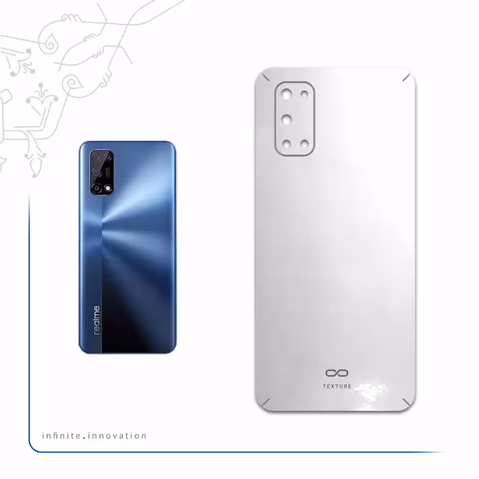 برچسب پوششی ماهوت مدل Metallic-White مناسب برای گوشی موبایل ریلمی 7 5G