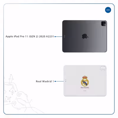 برچسب پوششی ماهوت مدل Real-Madrid مناسب برای تبلت اپل iPad Pro 11 (GEN 2) 2020 A2231