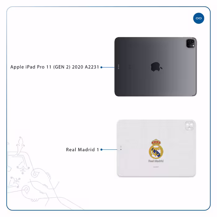 برچسب پوششی ماهوت مدل Real-Madrid مناسب برای تبلت اپل iPad Pro 11 (GEN 2) 2020 A2231