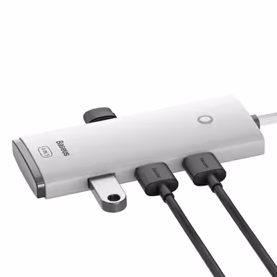 هاب 4 پورت usb3 باسئوس مدل Lite Series -WKQX03020 2M