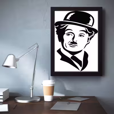 تابلو مدل مینیمال Charlie Chaplin چارلی چاپلین کد  m50303
