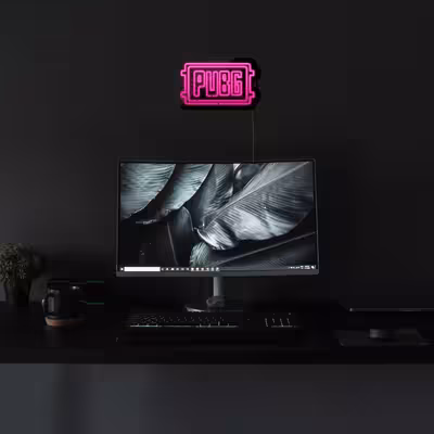 چراغ دیواری نئون دیزاین طرح Pubg-Logo-BL_PN