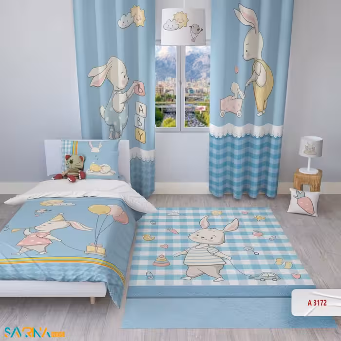 سرویس روتختی طرح خرگوش کوچولو یک نفره کد A3172