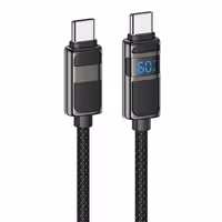 کابل شارژ ال ای دی دار Type-c به Type-c به طول 1.2 متر و توان 60W 3A مدل HOCO U137