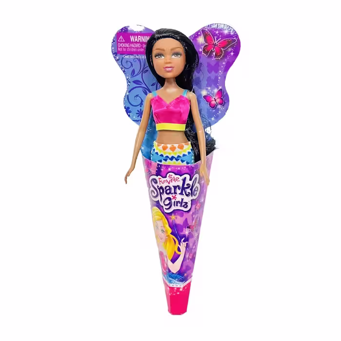 عروسک پیراهن سرخابی 30 سانتی Sparkle Girlz