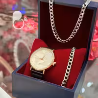 ست ساعت و‌ گردنبند و دستبند مردانه