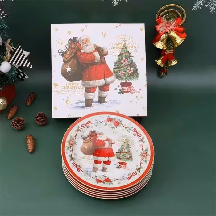 بشقاب غذاخوری 6 نفره بابانوئل کریسمس