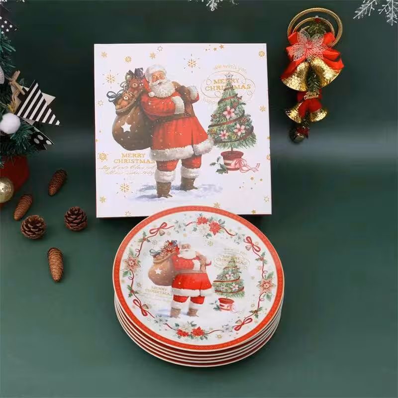 بشقاب غذاخوری 6 نفره بابانوئل کریسمس