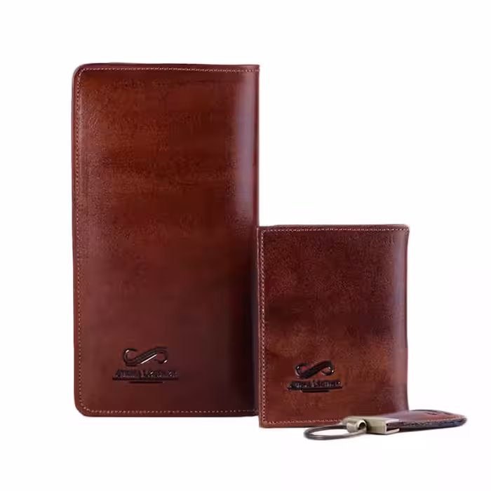 ست کیف کتی و جاکارتی و جاکلیدی چرم آترینا 2420