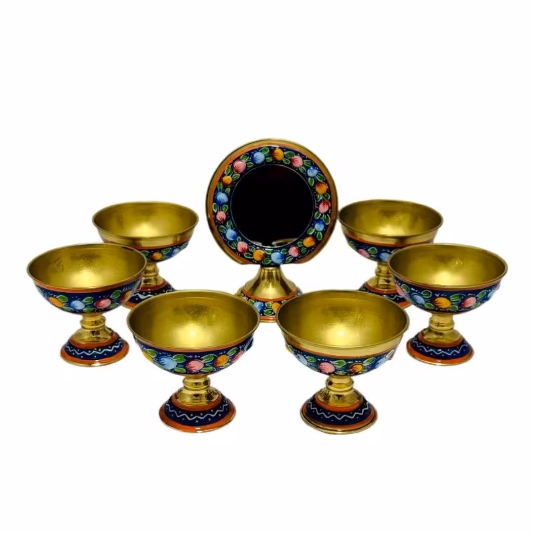 ست هفت سین مینیاتوری برنجی طرح برجسته