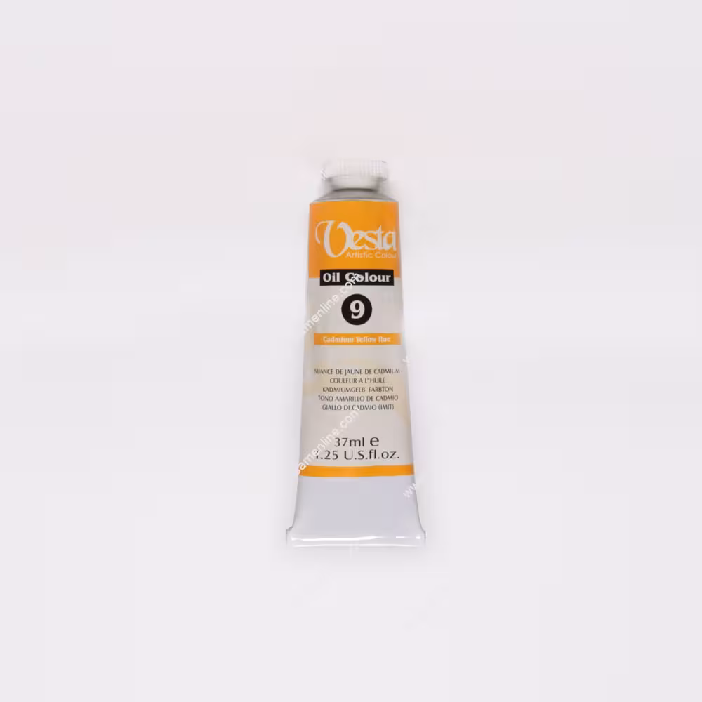 رنگ روغن 37 میل تکرنگ وستا مدل Cadmium Yellow Hue 9