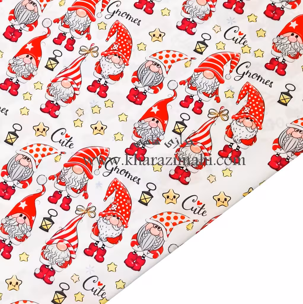 پارچه کرپ بوگاتی کریسمس طرح کوتوله کد 117