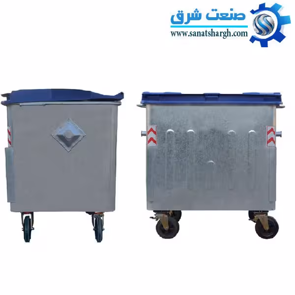 مخزن زباله گالوانیزه 1100 لیتری چهارگوش
