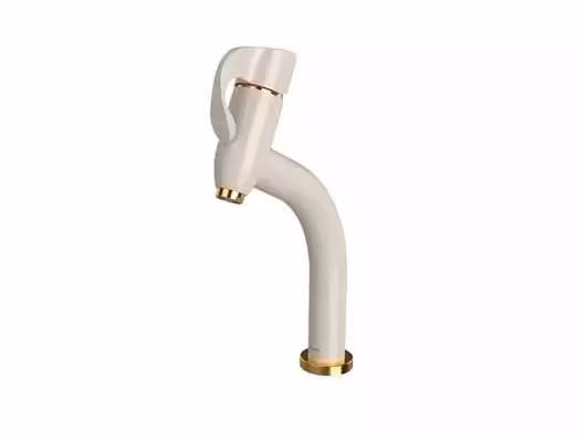 شیر روشویی پایه بلند شودر مدل دانته شیری طلایی