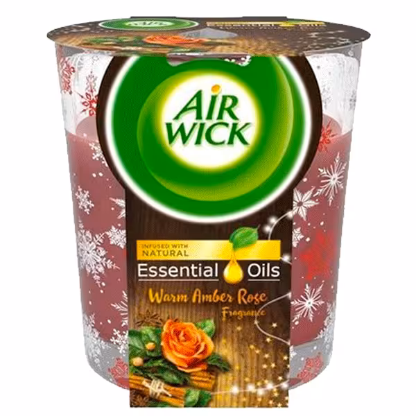 شمع خوشبو کننده هوا گل رز کهربایی گرم حجم 105 گرم