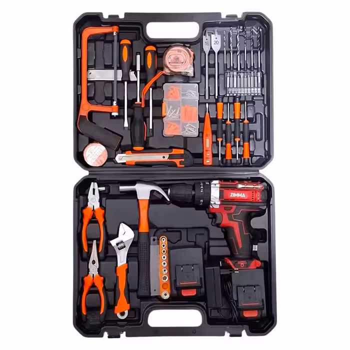 مجموعه 100 عددی دریل پیچ گوشتی شارژی زیمما مدل 21 volt | کالا مکس