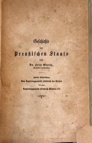 خرید و دانلود نسخه کامل کتاب Vom Regierungsantritt Friedrich des Großen bis zum Regierungsantritt Friedrich Wilhelm III. / 1740-1763