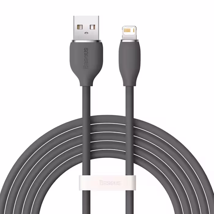 کابل شارژ USB به لایتنینگ بیسوس مدل Jelly Liquid Silica CAGD000101 طول 2 متر توان 2.4 آمپر