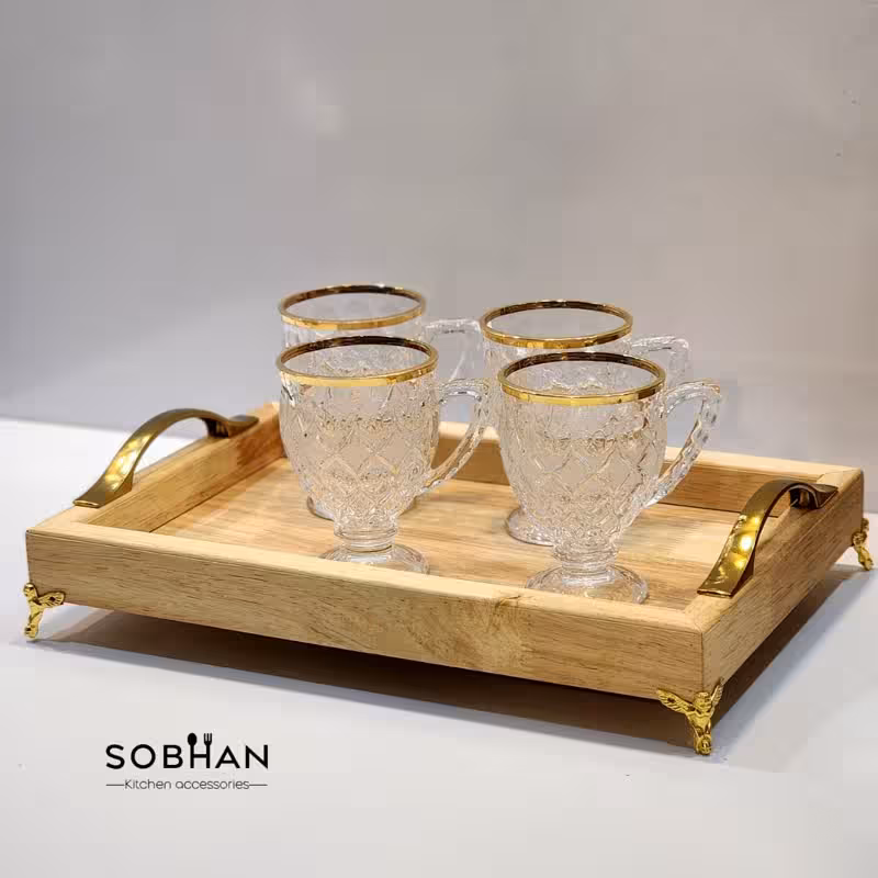 سینی چوبی پایه دار