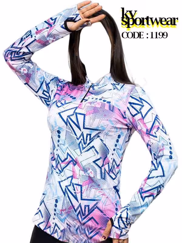 تیشرت نیم زیپ فینگردار ورزشی زنانه NIKE کد 09